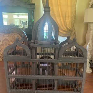 Vintage Wood and Wire Domed Top Victorian Birdcage( I consider offers)
